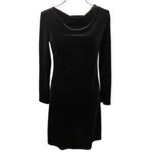 Social Circles 8 Petite Velour Long Sleeve Dress Black Bodycon Some Stretch
